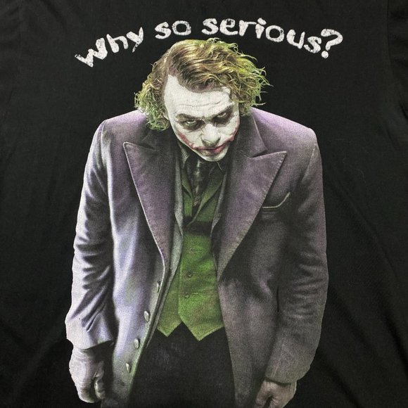 Vintage The Dark Knight Joker T Shirt Mens Large Why So Serious Heath Ledger - Picture 2 of 9